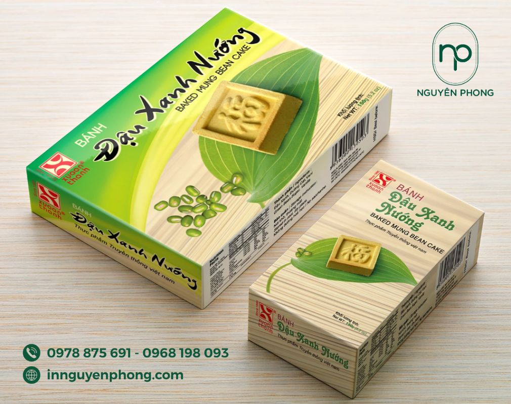 mẫu hộp bánh đậu xanh đơn giản mà vẫn tinh tế